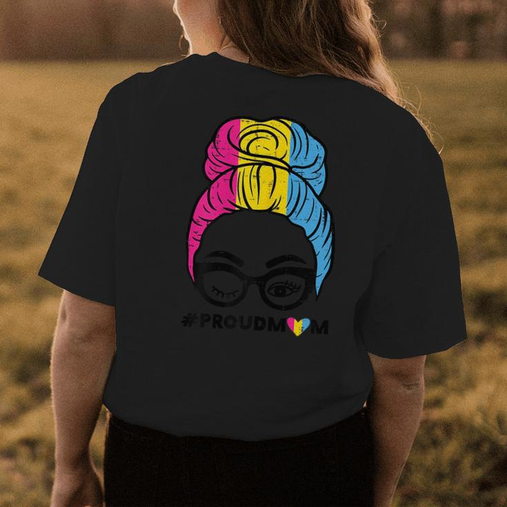 Proud Mom Pansexual Pride Flag Pan Mama Mother Ally Women Womens Back Print T-shirt Unique Gifts