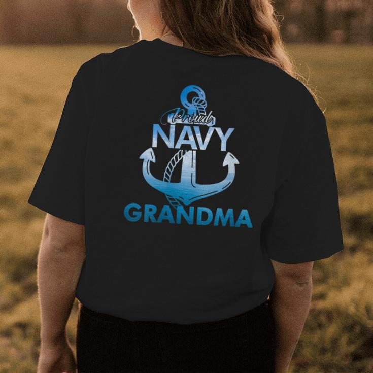 Proud Navy Grandma Gift Lover Veterans Day Womens Back Print T-shirt Unique Gifts