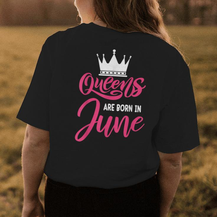 Queen Are Born In June Happy Birthday Women Queen Crown Womens Back Print T-shirt Unique Gifts
