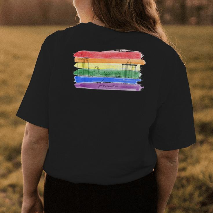 Rainbow Flag Lgbtqia Pride Month 2023 Vancouver Gay Pride Womens Back Print T-shirt Unique Gifts