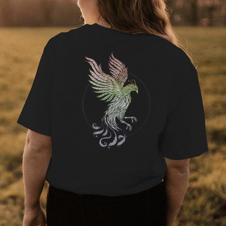 Rainbow Phoenix Flame - Lgbtq Pride - Mystical Design Womens Back Print T-shirt Unique Gifts
