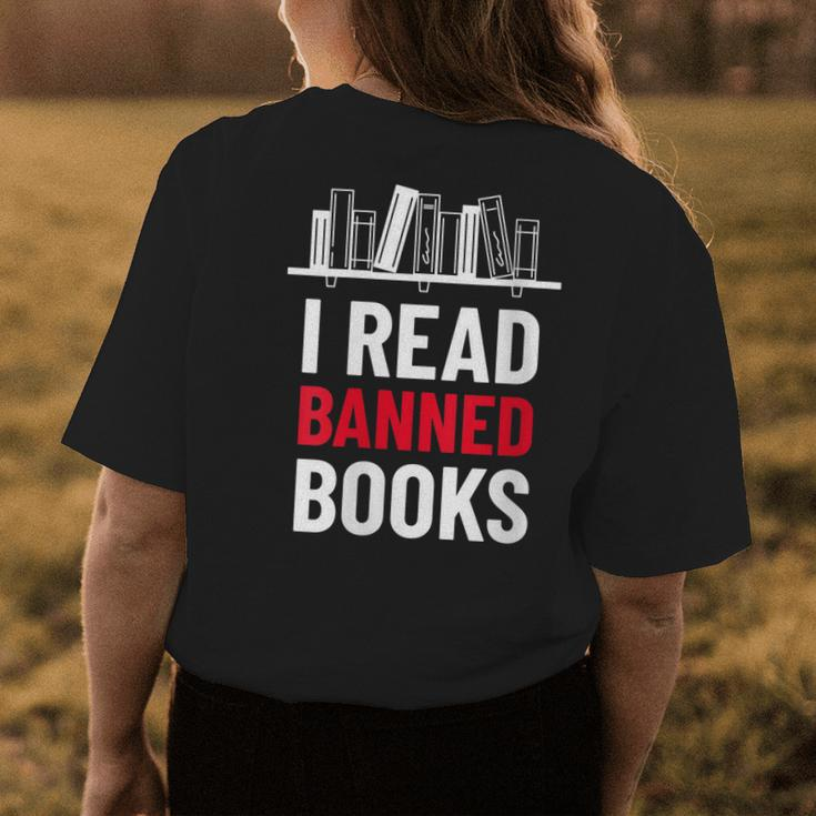 I Read Banned Books Banned Books Week Librarian Bibliofile Women's T-shirt Back Print Unique Gifts