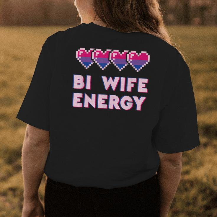 Retro Bi Wife Energy Lgbt Pride Bisexual Flag Gay Marriage Womens Back Print T-shirt Unique Gifts