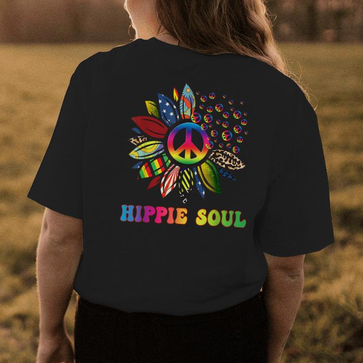 Retro Groovy Flower Lovers Daisy Peace Sign Hippie Soul Womens Back Print T-shirt Unique Gifts
