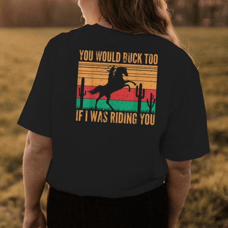 Riding Rodeo Cowgirl Horse Retro Sexy Cowgirls Funny Western Womens Back Print T-shirt Unique Gifts