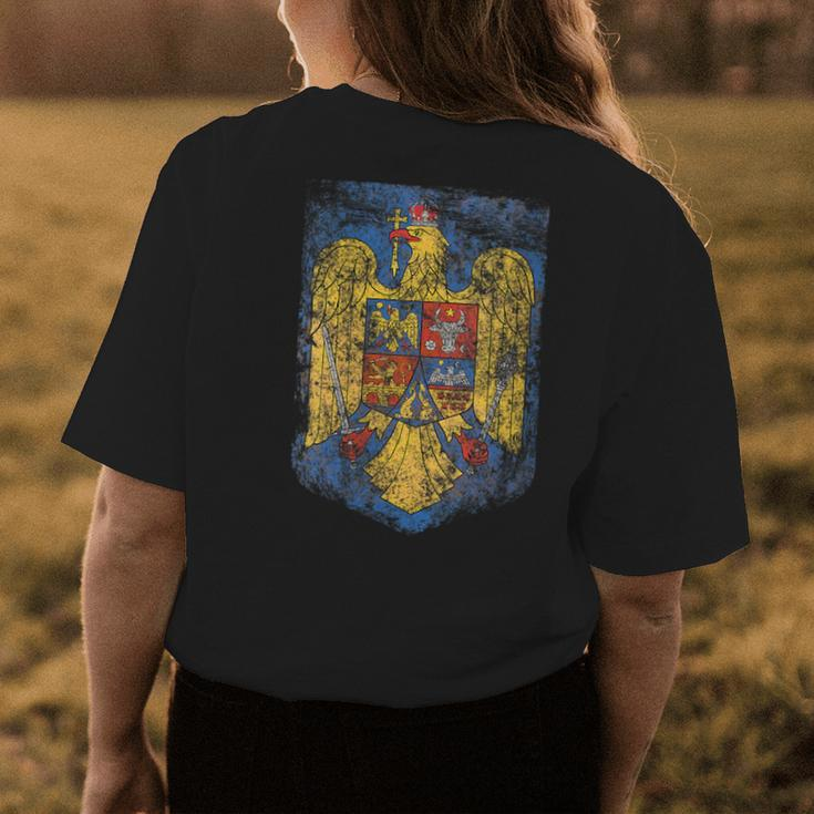 Romanian Pride Coat - Of Arms Of Romania Heritage Celtic Womens Back Print T-shirt Unique Gifts