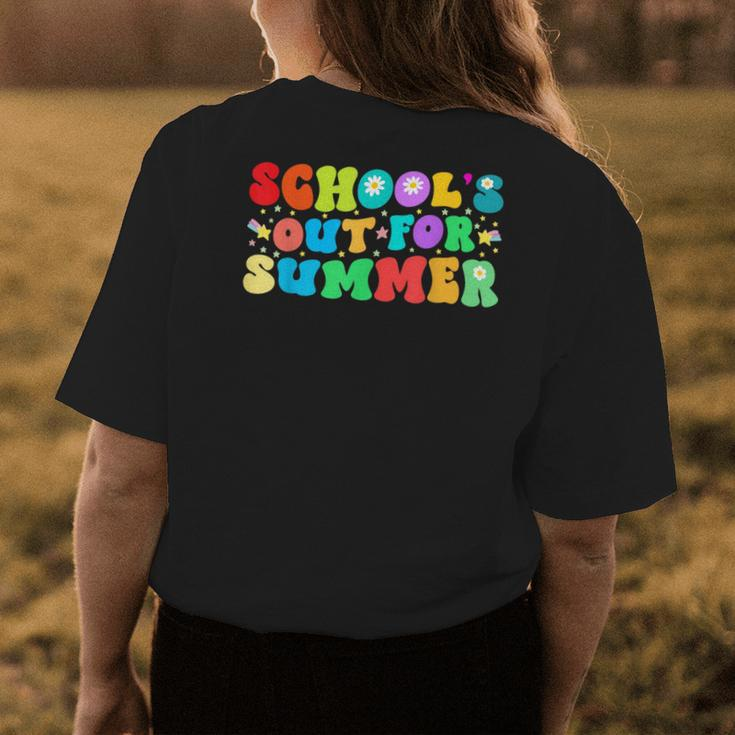 Schools Out For Summer Retro Groovy Kids Graduation Teacher Womens Back Print T-shirt Unique Gifts