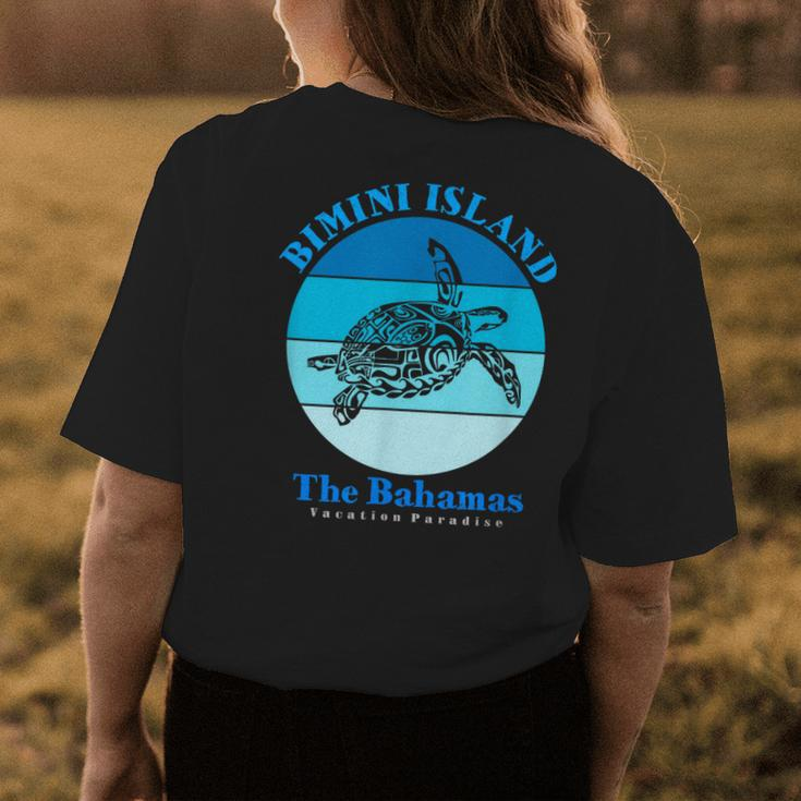 Sea Turtle Bimini Island Bahamas Ocean Womens Back Print T-shirt Funny Gifts