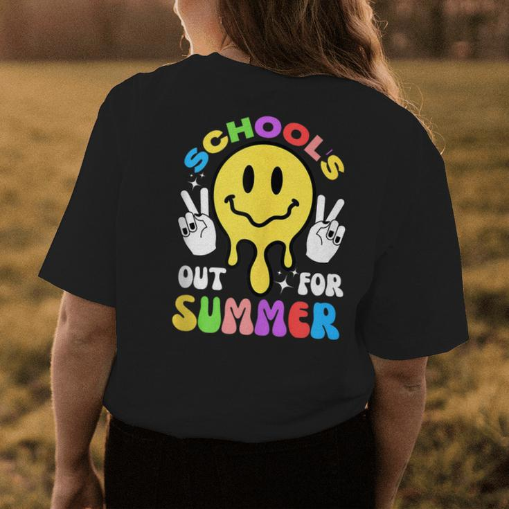 Smile Face Teacher Last Day Of School Schools Out For Summer Women's T-shirt Back Print Unique Gifts