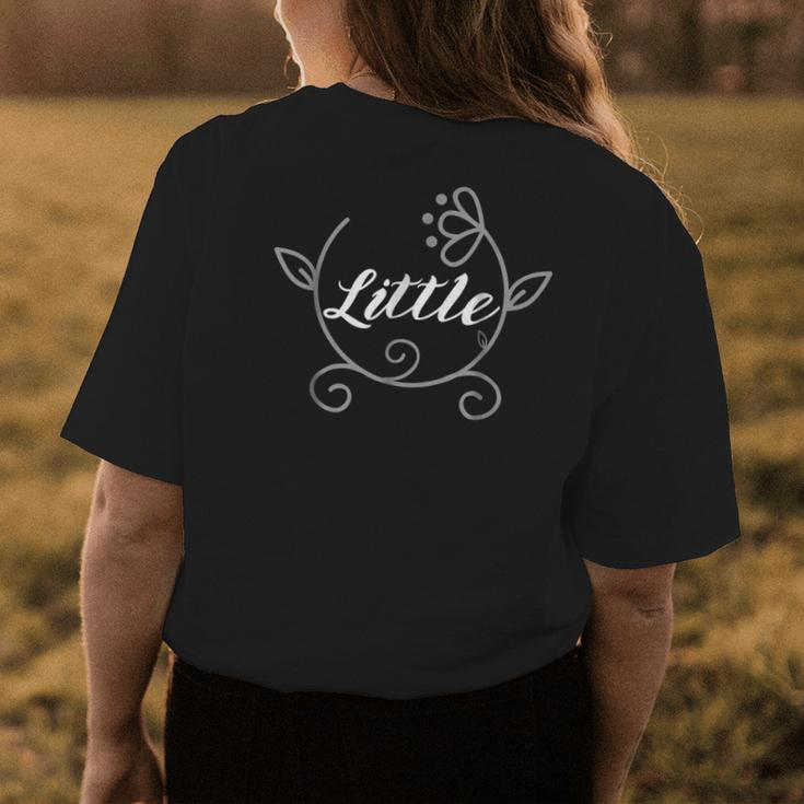 Sorority Little Sister Matching Floral Wreath Womens Back Print T-shirt Unique Gifts