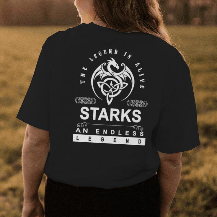 Starks Name Gift Starks An Enless Legend Womens Back Print T-shirt Funny Gifts