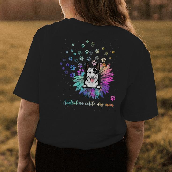 Sunflower Australian Cattle Dog Mom Tie Dye Dog Lover Gift For Womens Womens Back Print T-shirt Unique Gifts