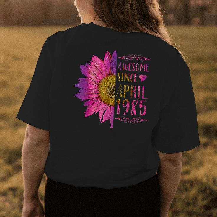 Sunflower Birthday For Women Awesome Since April 1985 Womens Back Print T-shirt Unique Gifts