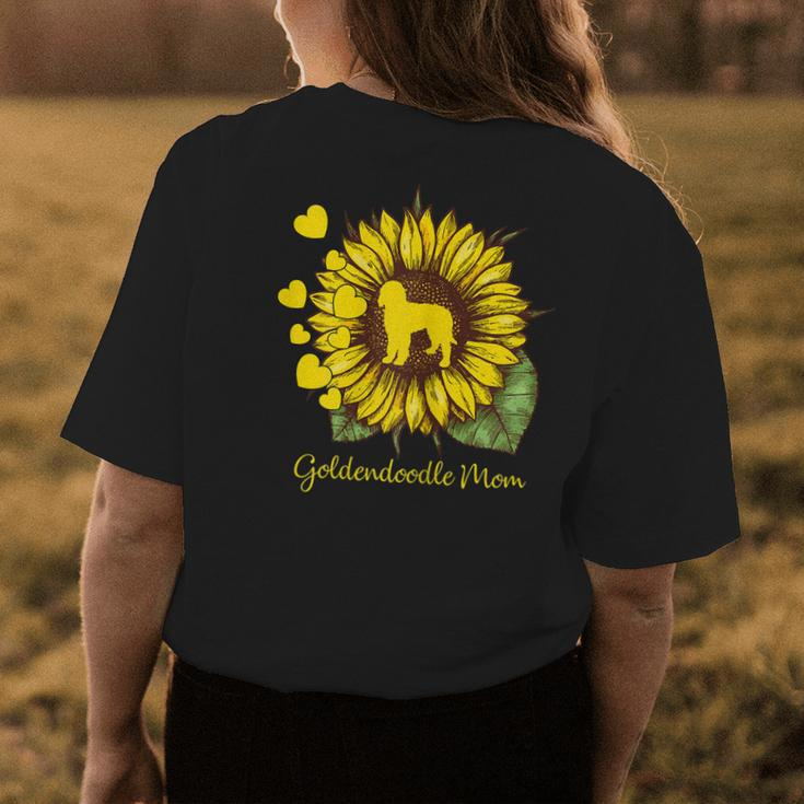 Sunflower Dog Mom Gifts For Goldendoodle Lovers Gift For Womens Womens Back Print T-shirt Unique Gifts