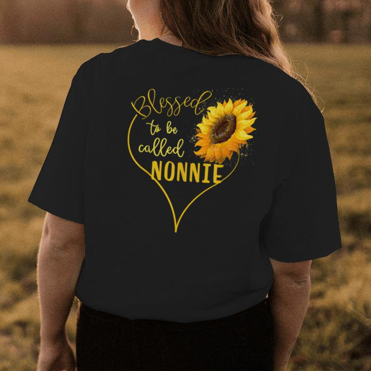 Sunflower Heart Blessed To Be Called Nonnie Womens Back Print T-shirt Unique Gifts