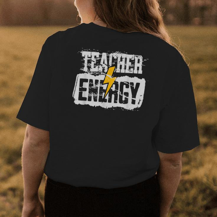Teacher Energy Retro Elementary New Teacher Back To School Women's T-shirt Back Print Unique Gifts