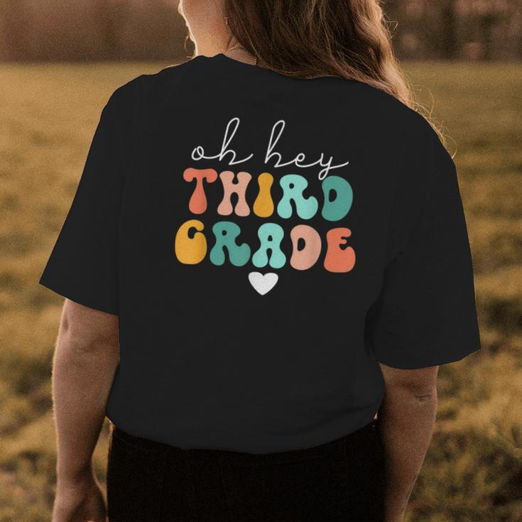Teachers Vintage Groovy Back To School Oh Hey 3Rd Grade Womens Back Print T-shirt Unique Gifts