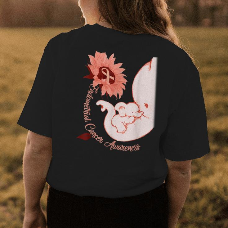 Th Uterine Cancer Awareness Sunflower Elephant Costume Womens Back Print T-shirt Unique Gifts