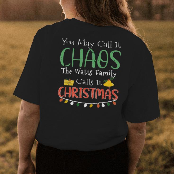 The Watts Family Name Gift Christmas The Watts Family Womens Back Print T-shirt Funny Gifts