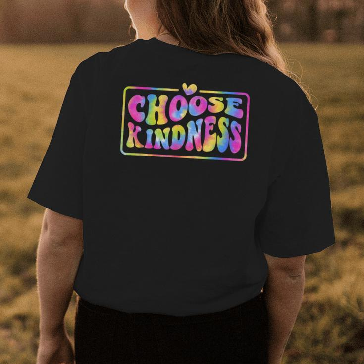 Tie Dye Choose Kindness Groovy Be Kind Women Inspirational Womens Back Print T-shirt Unique Gifts