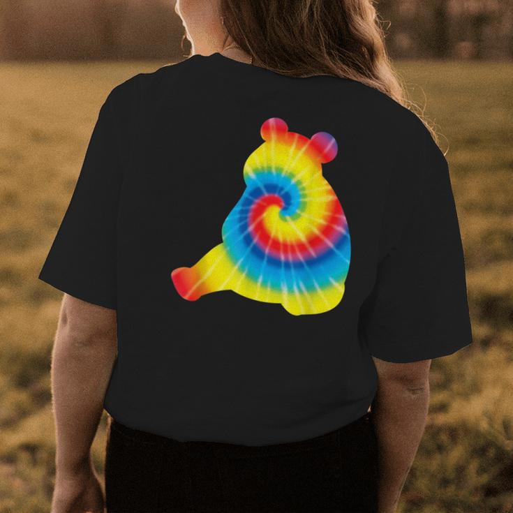 Tie Dye Giant Panda Rainbow Print Animal Hippie Peace Gift Womens Back Print T-shirt Unique Gifts