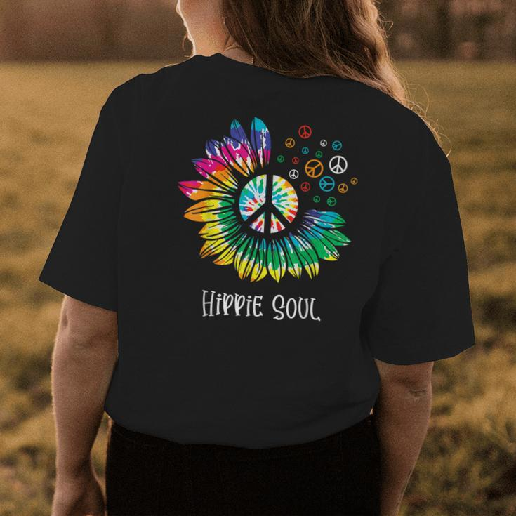 Tie Dye Sunflower Hippie Soul Hippy Peace Sign Daisy Flower Womens Back Print T-shirt Unique Gifts