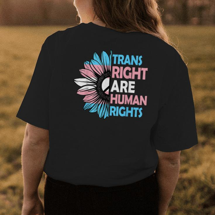 Trans Right Are Human Rights Transgender Lgbtq Sunflower Womens Back Print T-shirt Unique Gifts