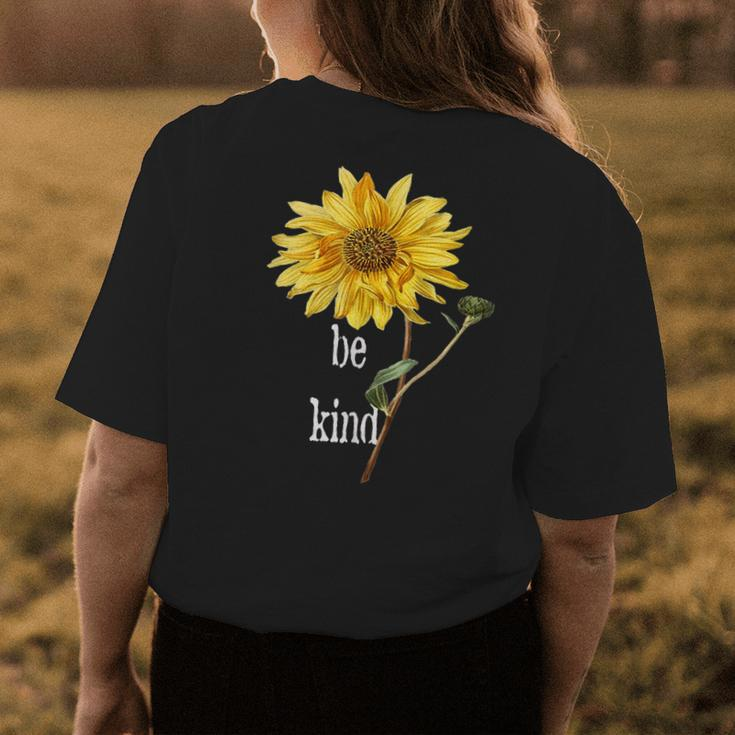 Trendy Summertime Be Kind Sunflower Womens Back Print T-shirt Unique Gifts