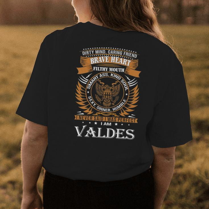 Valdes Name Gift Valdes Brave Heart V2 Womens Back Print T-shirt Funny Gifts