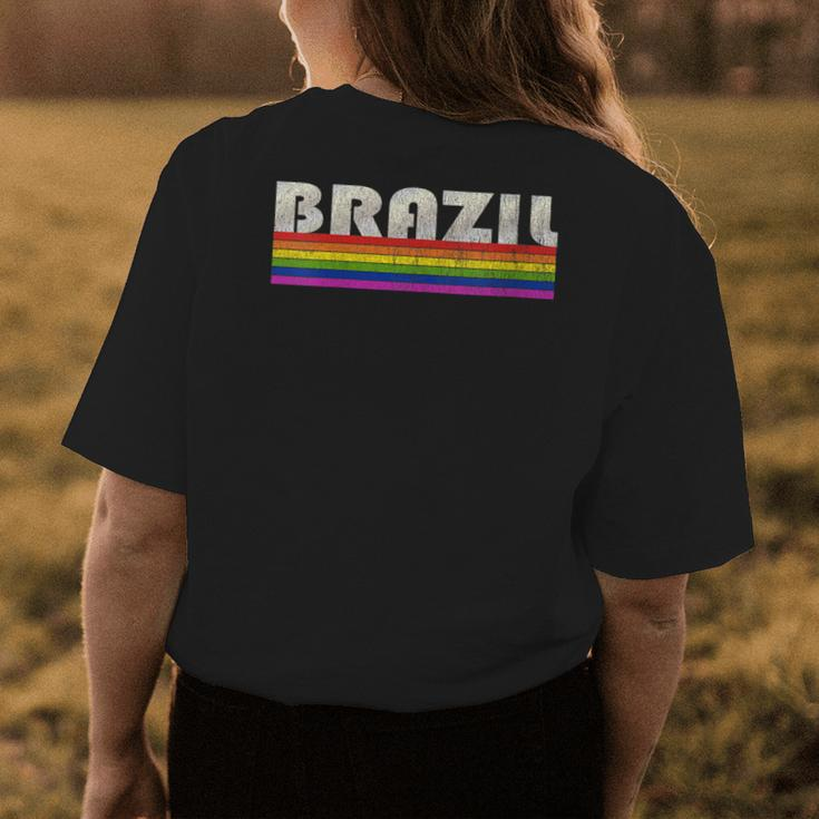 Vintage 80S Style Brazil Gay Pride Month Womens Back Print T-shirt Unique Gifts