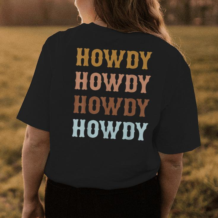 Vintage Howdy Rodeo Western Cowboy Country Cowgirl Womens Back Print T-shirt Unique Gifts