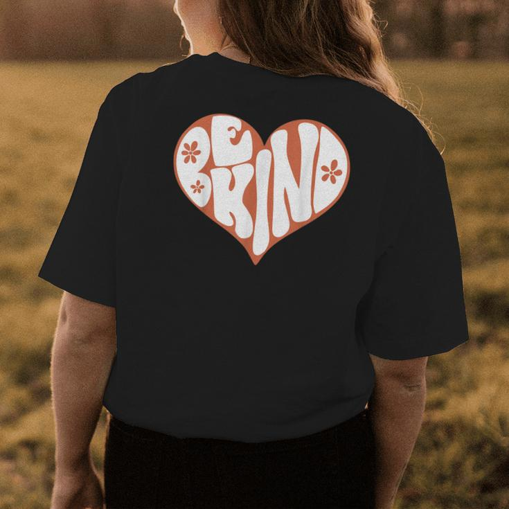 Vintage Retro Be Kind Heart 70S Boho Peace Hippie Gift Womens Back Print T-shirt Unique Gifts