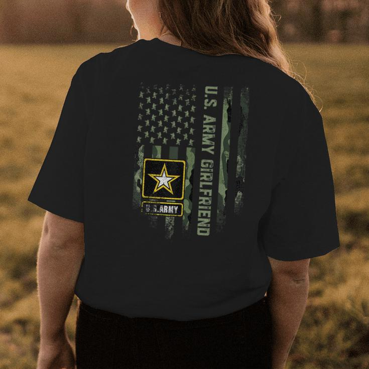 Vintage Usa Camouflage Proud Us Army Military Girlfriend Womens Back Print T-shirt Unique Gifts