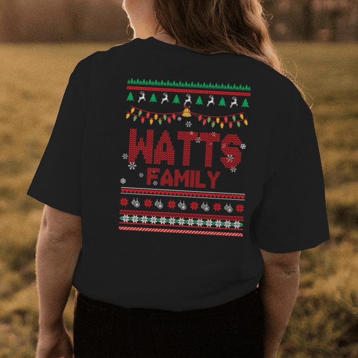 Watts Name Gift Watts Family V2 Womens Back Print T-shirt Funny Gifts
