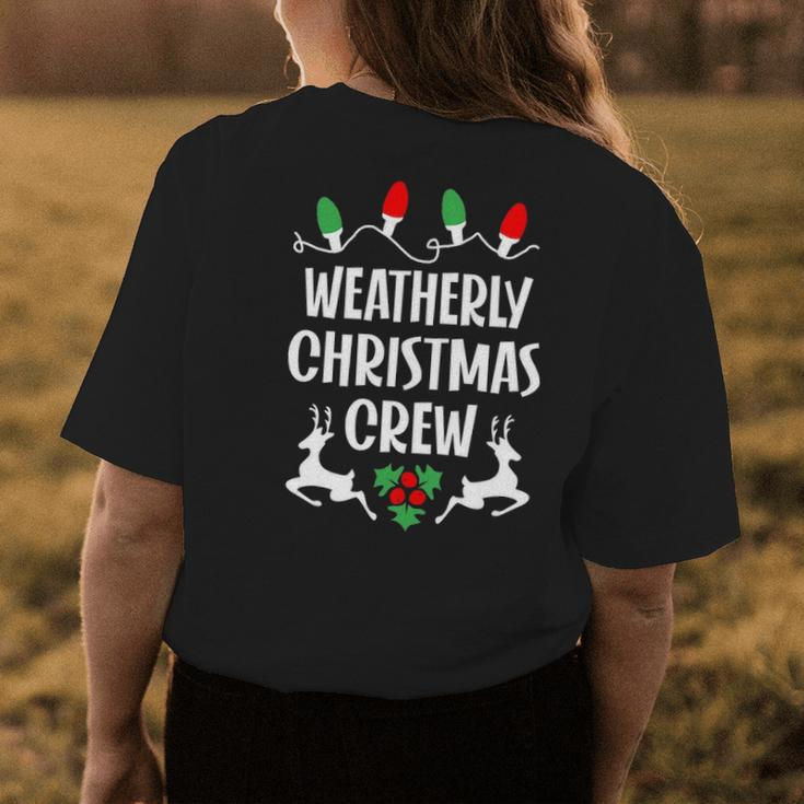 Weatherly Name Gift Christmas Crew Weatherly Womens Back Print T-shirt Funny Gifts