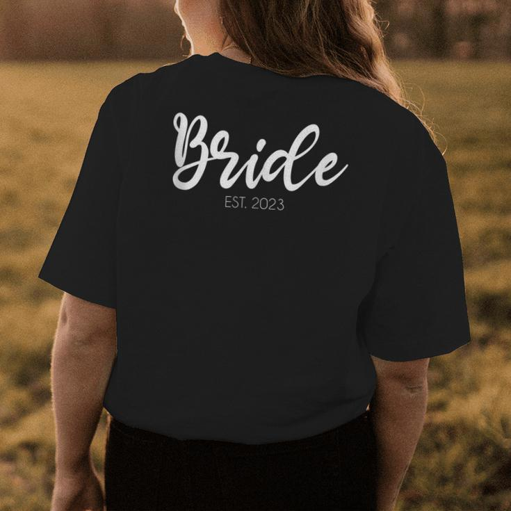 Wedding Matching Gifts Bride Est 2023 Bridal Gift Womens Back Print T-shirt Unique Gifts