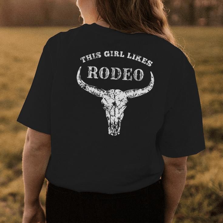 Western Country This Girl Likes Rodeo Howdy Vintage Cowgirl Womens Back Print T-shirt Unique Gifts