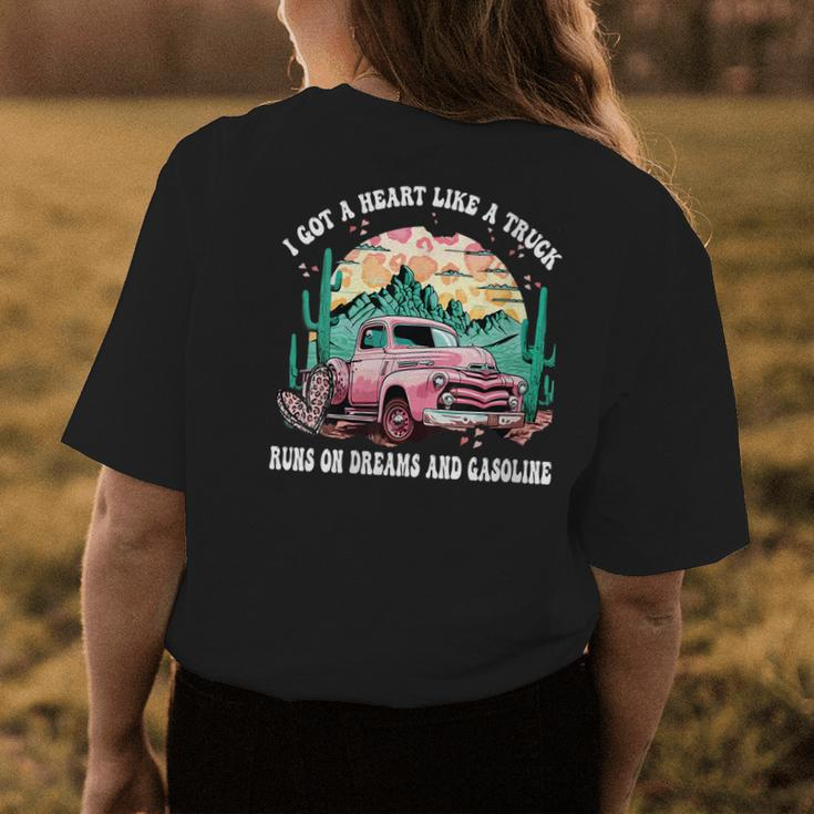 Western Sunset I Got A Heart Like A Truck Cowgirl Cowboy Gift For Womens Womens Back Print T-shirt Unique Gifts