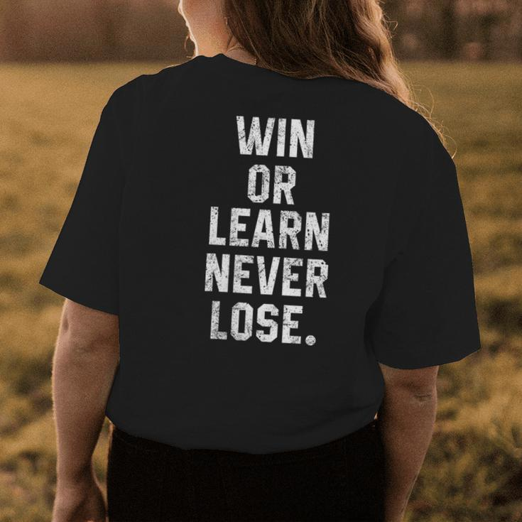 Win Or Learn Never Lose Motivational Volleyball Saying Gift Womens Back Print T-shirt Unique Gifts