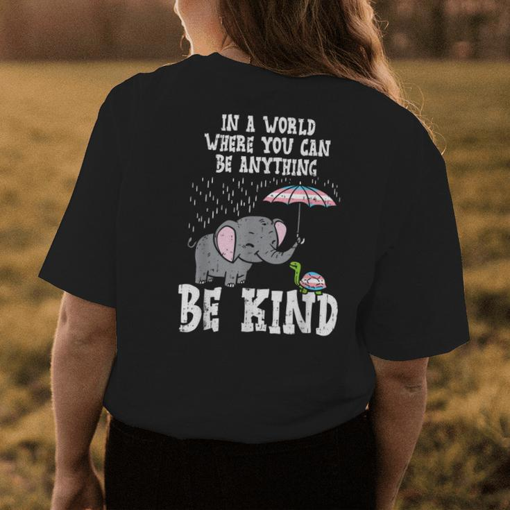 World Be Kind Elephant Trans Turtle Transgender Lgbt Gift Womens Back Print T-shirt Unique Gifts