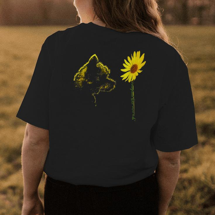 Yorkipoo Sunflower Womens Back Print T-shirt Unique Gifts
