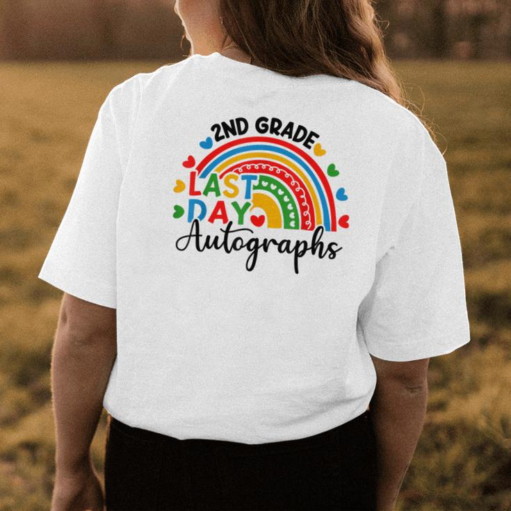2023 Last Day Autograph School 2Nd Grade Rainbow Graduation Womens Back Print T-shirt Unique Gifts