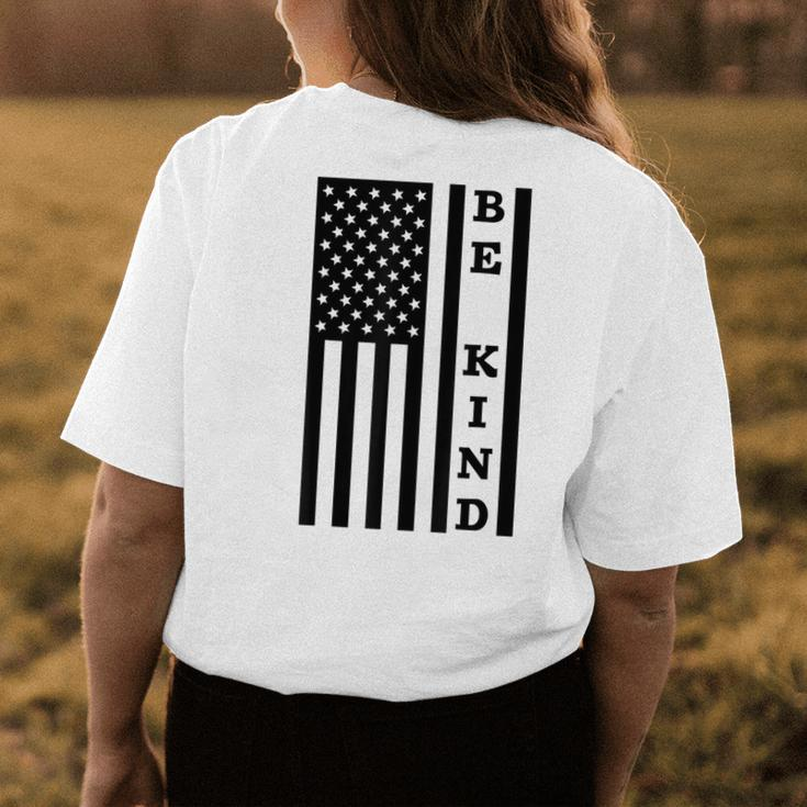 Be Kind American Flag Unity Day Orange No Bullies Kindness Womens Back Print T-shirt Unique Gifts