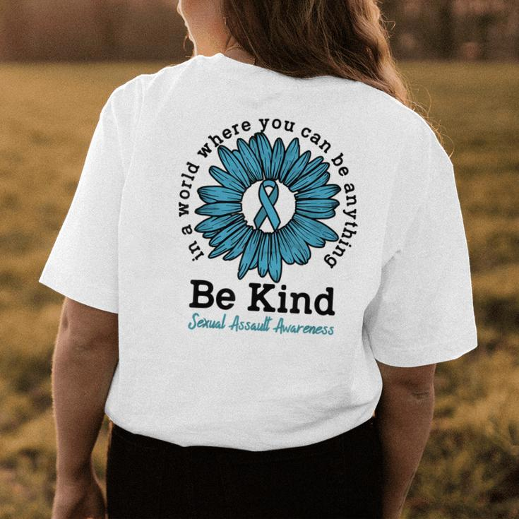Be Kind Sexual Assault Awareness Sunflower Woman Empowerment Womens Back Print T-shirt Unique Gifts
