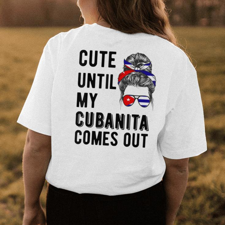 Cubanita Flag Cubana Cuba Mom Women Girl Cuban Funny Saying Womens Back Print T-shirt Funny Gifts