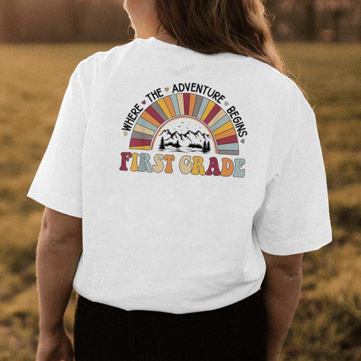 Cute Rainbow First Grade Where The Adventure Begins Womens Back Print T-shirt Unique Gifts
