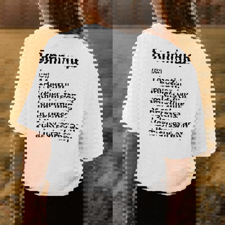 Dominique Definition Personalized Name Funny Christmas Gift Definition Funny Gifts Womens Back Print T-shirt Unique Gifts