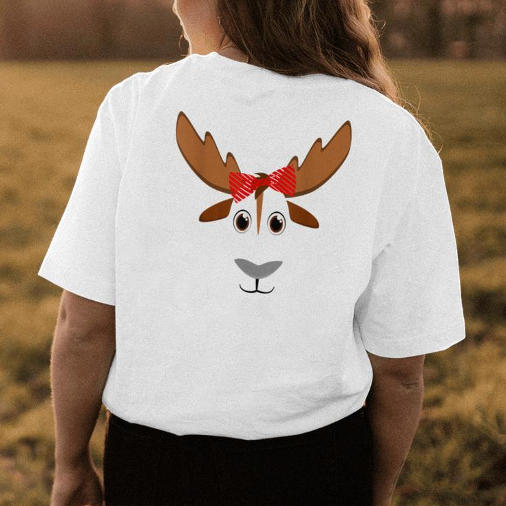 Floral Moose Animal Halloween Costume Gift Womens Back Print T-shirt Unique Gifts