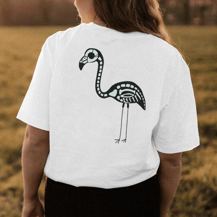 Halloween Skeleton Flamingo Animal Costume Womens Back Print T-shirt Unique Gifts