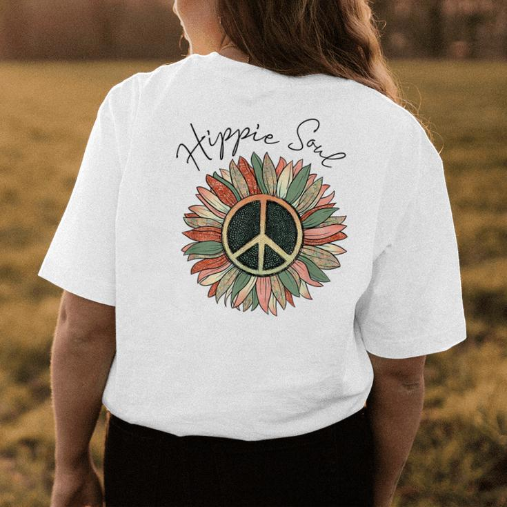 Hippie Soul Daisy Peace Sign Flower Lovers Womens Back Print T-shirt Unique Gifts